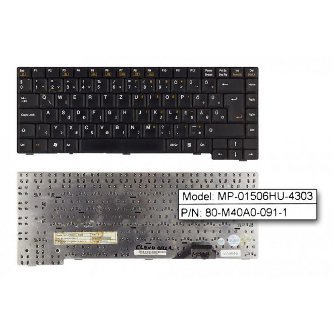 Clevo M4A, M40A MAGYAR laptop billentyűzet (MP-01506HU-4303)