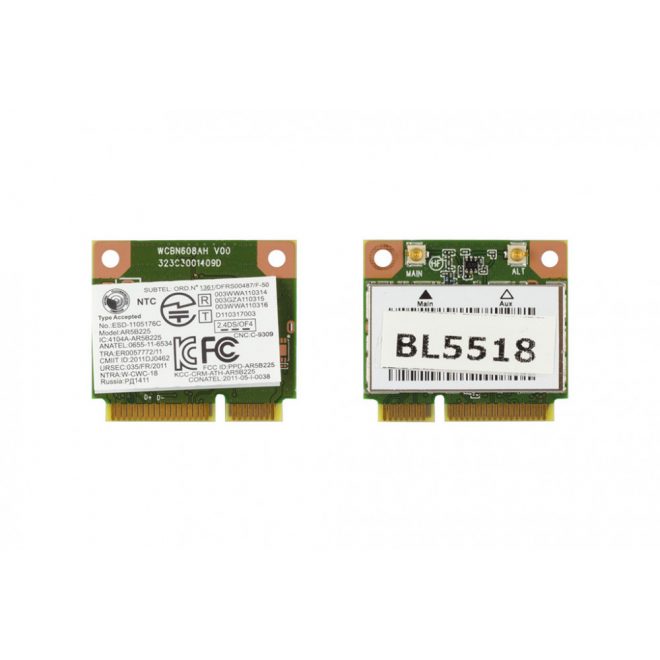 Atheros AR5B225 használt Mini PCI-e (half) WiFi és Bluetooth kártya