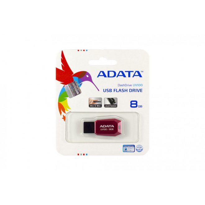 ADATA UV100 8GB piros pendrive, UV100