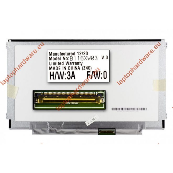 AUO B116XW03 V0 HD Slim LED (1366x768) használt fényes kijelző