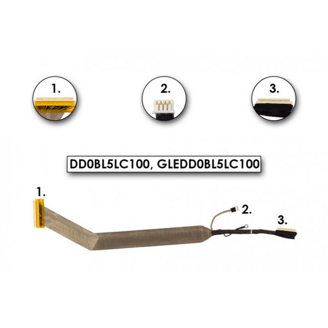Toshiba Satelite A300, A300D, A305, A305D gyári új LCD kábel (kamera csatlakozó nélkül) (DD0BL5LC100)