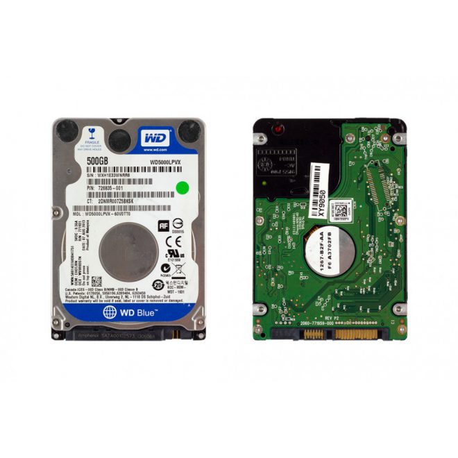 500GB 5400RPM 2,5' SATA (6Gbit/s) használt winchester, HDD (7mm vékony)