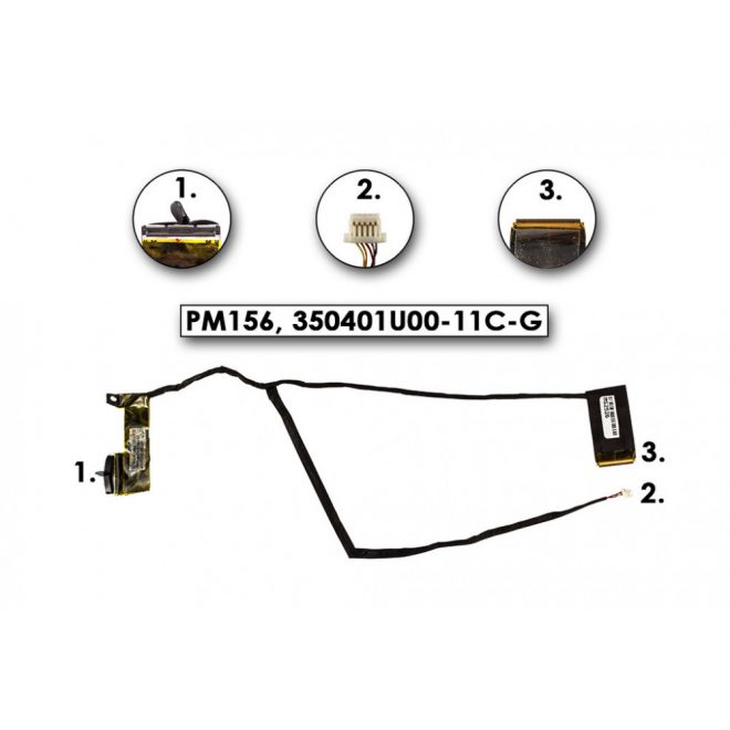 Compaq Presario CQ62, HP G62 használt LCD kábel (LED) (PM156, 350401U00-11C-G)