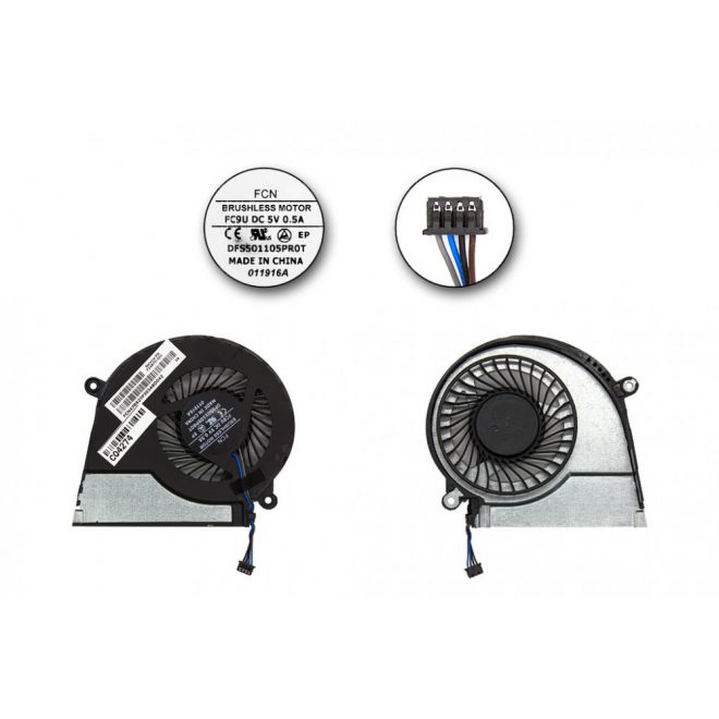 HP Pavilion 14-E, 15-E, 17-E gyári új hűtő ventilátor (719860-001, 724870-001, DFS501105PR0T FC9U)