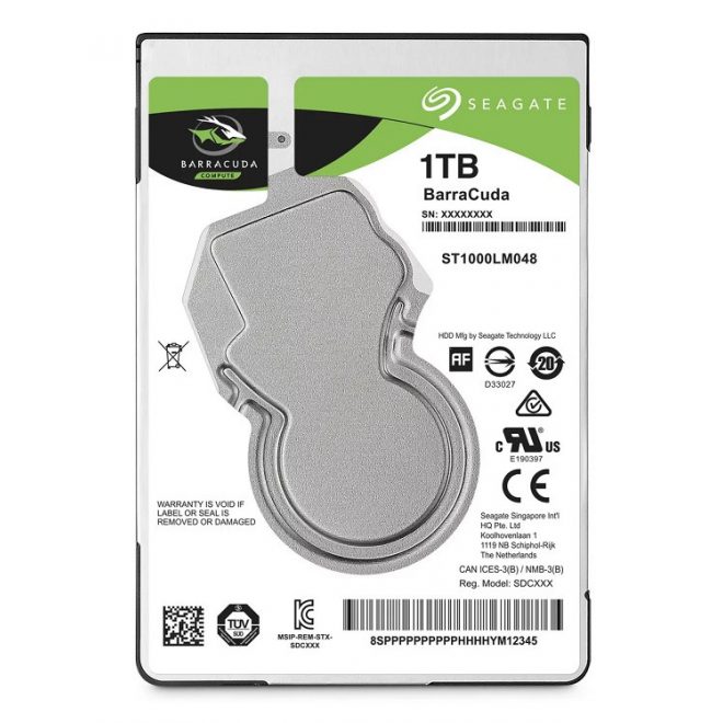 Seagate BarraCuda 1TB 2.5 inch SATA3 laptop winchester, HDD ST1000LM048, (128MB cache, 7mm)