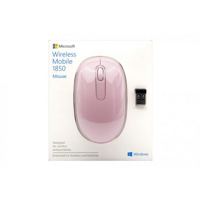 Microsoft Wireless Mobile 1850 USB-s vezeték nélküli Rózsaszín optikai egér ( U7Z-00023 )