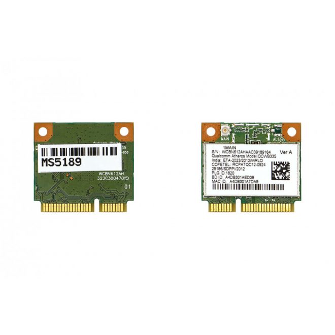 Acer használt Mini PCI-e (half) WiFi + Bluetooth (4.0) kártya (QCWB335)