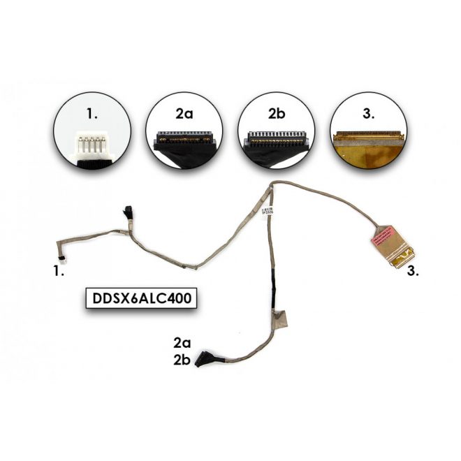 HP ProBook 4320s, 4321s, 4325s, 4326s gyári új LCD kijelző kábel (13.3') (599534-001, DDSX6ALC400)