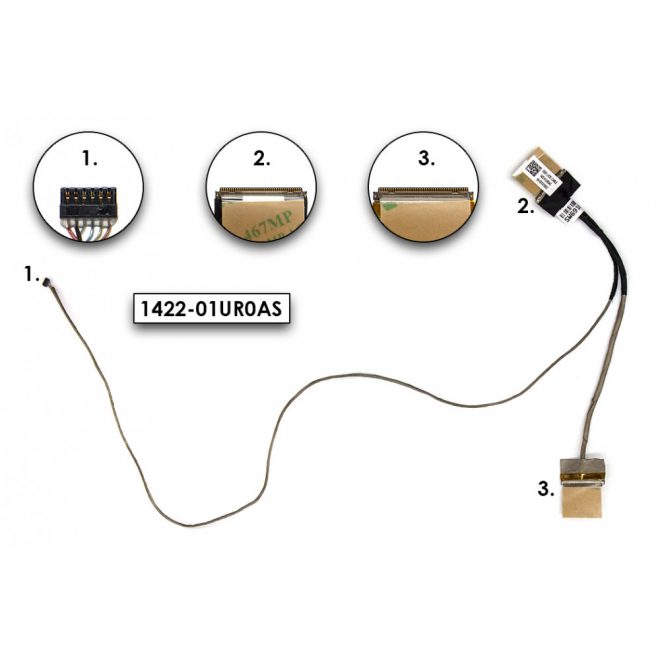 Asus X555LA (X554LA, F555LA), X555LD (R556LD), X555LN (K555LN) gyári új LCD kábel (LVDS) (14005-01360600) 40 pin