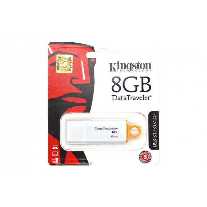 Kingston DataTraveler G4 8GB fehér-sárga pendrive (USB3.1) (DTIG4/8GB)