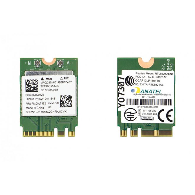 RealTek RTL8821AENF PCI-e M.2 NGFF gyári új WiFi (802.11AC) + Bluetooth 4.0 kártya Lenovo (00JT482)