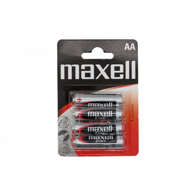 Maxell R6 1.5V AA nem újratölthető 4 darabos elem (cink) szett