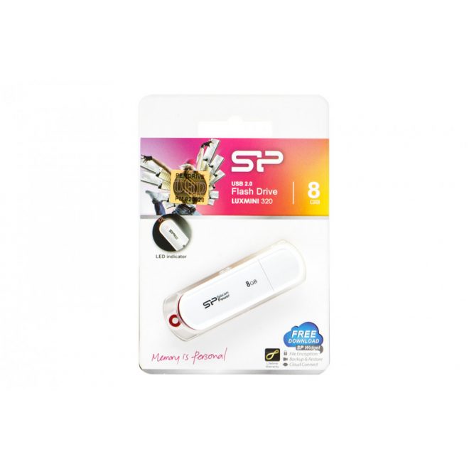 Silicon Power LuxMini 320 8GB USB 2.0 Fehér pendrive (SP008GBUF2320V1W)