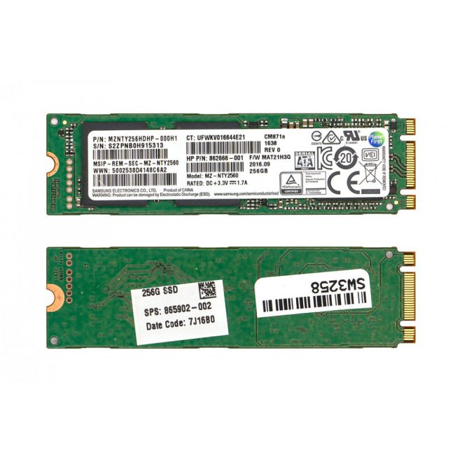 Samsung CM871a 256GB használt M.2 (2280) SATA SSD kártya (MZ-NTY2560)