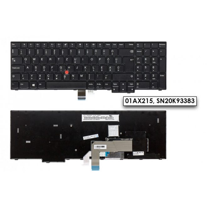 Lenovo ThinkPad Edge E570, E575 MAGYAR laptop billentyűzet trackpointtal (01AX215)