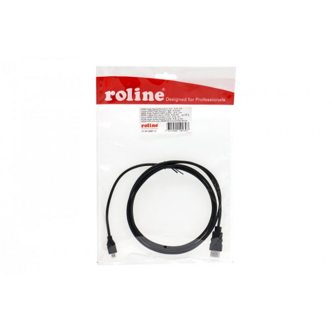 Roline 2m HDMI/Micro HDMI összekötő kábel, Male/Male, (11.04.5581)