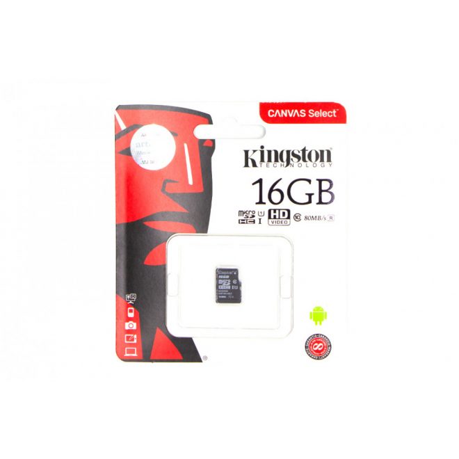 Kingston 16GB Class 10 MicroSD kártya (SDCS/16GBSP)