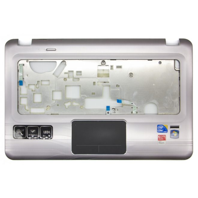 HP Pavilion DV6-3000, DV6-3100, DV6-3200 használt ezüst felső fedél touchpaddal, ujjlenyomat-olvasóval (619249-001)