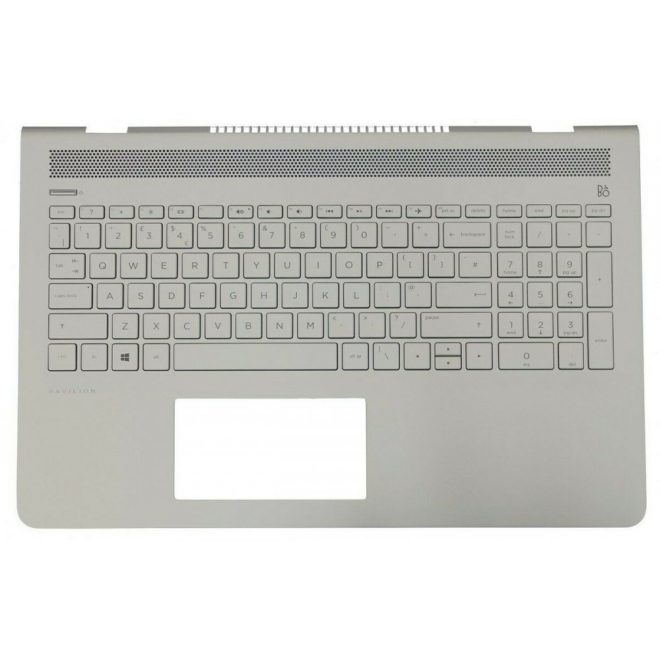 HP Pavilion 15-CC5, 15-CC6, 15-CC7, 15T-CC500 gyári új ezüst-kék cseh / szlovák billentyűzet modul (929866-FL1)