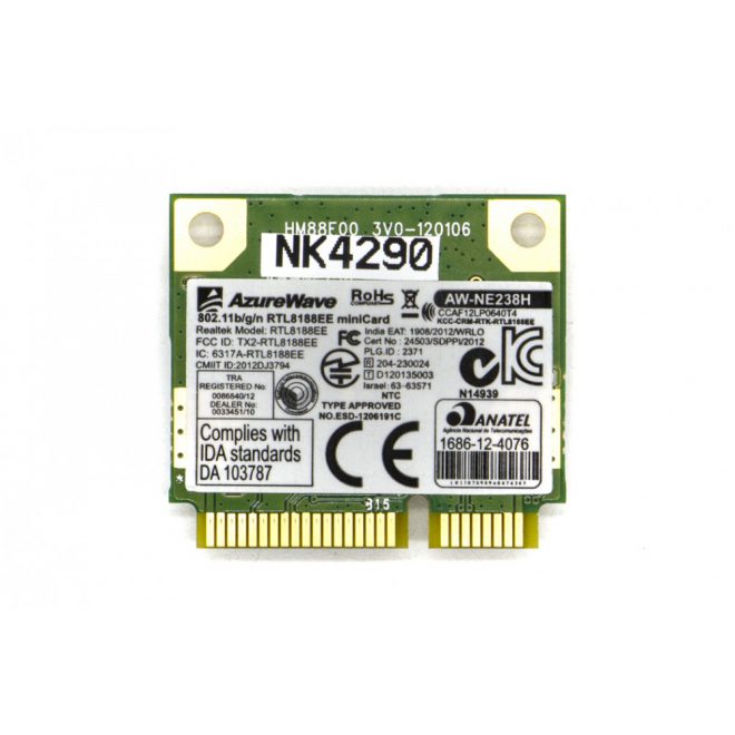 Realtek RTL8188EE használt Mini PCI-e (half) WiFi kártya Lenovo (5W10K27044)