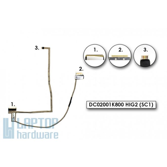 Samsung NP350V5C, NP355V5C, NP365E5C használt LCD kijelző kábel (DC02001K800)