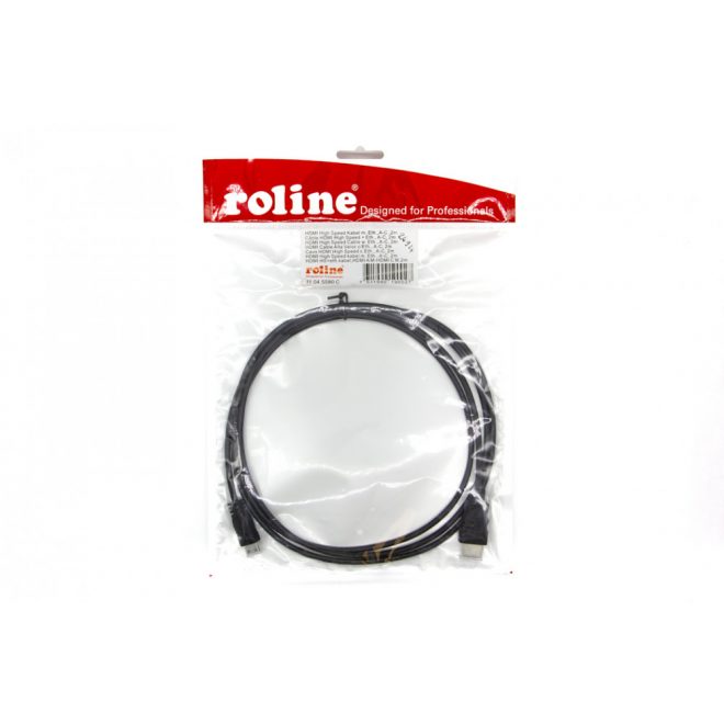 Roline 2m HDMI/Mini HDMI összekötő kábel, Male/Male, (11.04.5580)