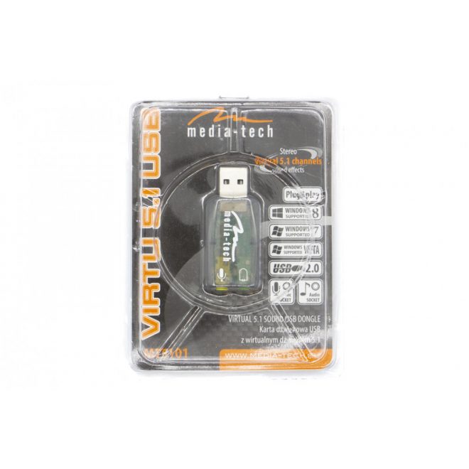 MEDIA-TECH 5.1 USB/3.5 mm Jack átalakító hangkártya adapter (MT5101)