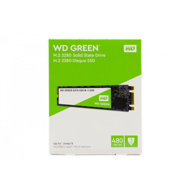 Western Digital Green 480GB gyári új M.2 (2280) SATA SSD meghajtó kártya (WDS480G2G0B) | 3 év garancia!