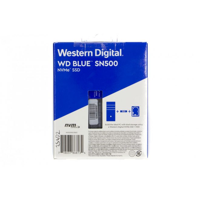 Western Digital Blue 250GB gyári új M.2 (2280) PCIe NVME SSD kártya (WDS250G1B0C)