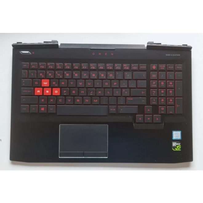 HP Omen 15-CE500 fekete-piros bolgár / bulgár Laptop billentyűzet