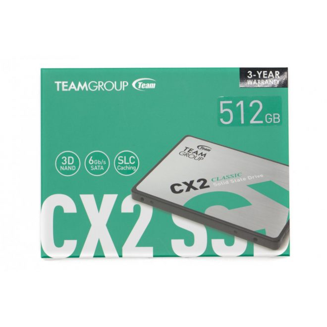 Teamgroup 512GB SSD meghajtó CX2 | 3 év garancia!