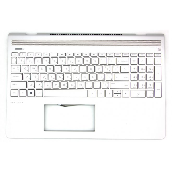 HP Pavilion 15-ck0 gyári új arab angol ezüst billentyűzet modul (L01928-171)