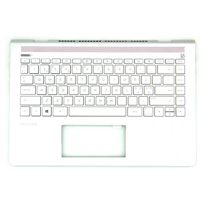 HP Pavilion 14-bf0, 14-bf1 gyári új ezüst-pink norvég billentyűzet modul (933316-DH1)