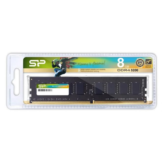 Silicon Power 8GB DDR4 3200MHz Desktop PC LONG DIMM memória modul, (SP008GBLFU320X02)