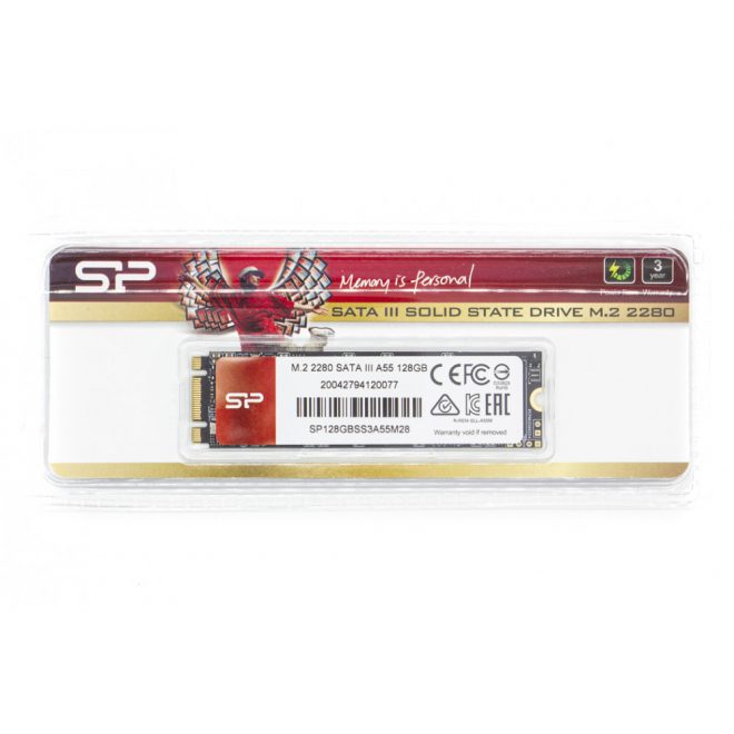 Silicon Power A55 128GB gyári új M.2 SATA SSD kártya (SP128GBSS3A55M28)