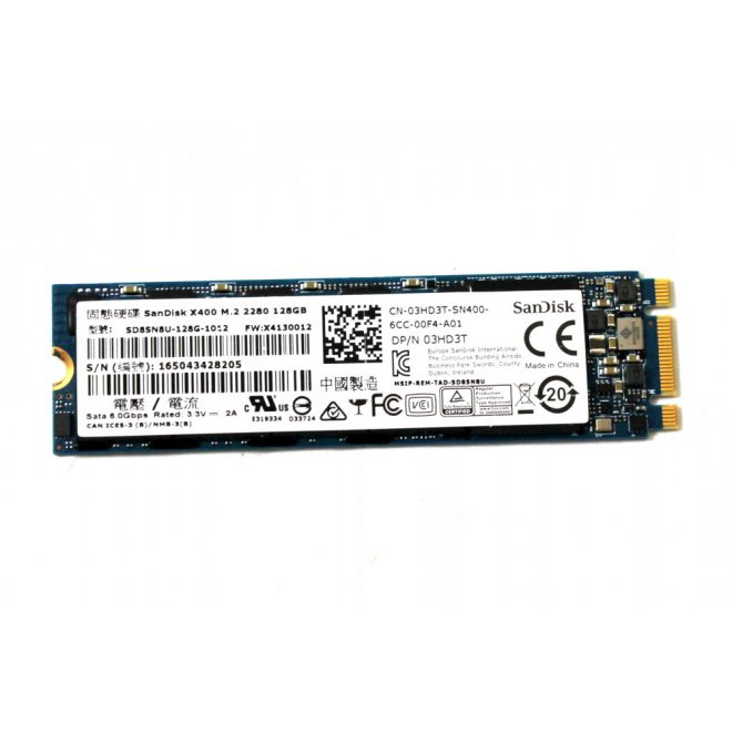 SanDisk X400 128GB M.2 SATA használt SSD kártya, (2280) 80mm SD8SN8U-128G-1012