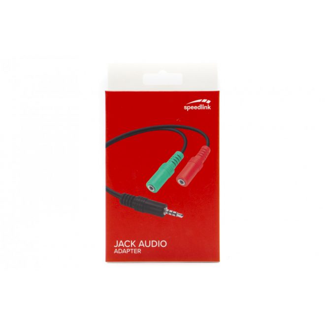 Speedlink 3,5mm jack átalakító, 2 csatlakozós audio eszközökhöz (SL-170302-BK)