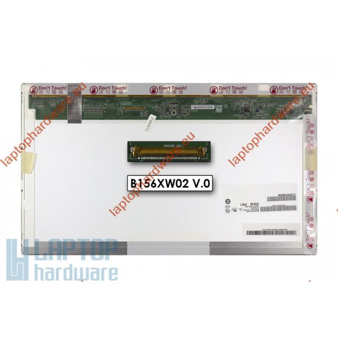 B kategóriás - AUO B156XW02 V.2 (15.6 inch) 1366x768 HD LED használt fényes kijelző