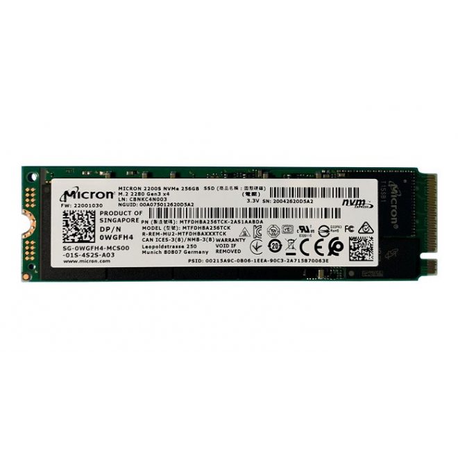 Micron 256GB M.2 NVMe PCIe SSD meghajtó, (2280) (MTFDHBA256TCK) 