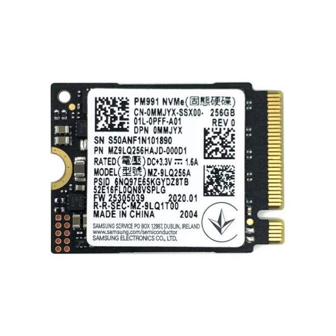 Samsung 256GB M.2 PCIe NVME SSD meghajtó kártya, (2230) (MZ9LQ256x)