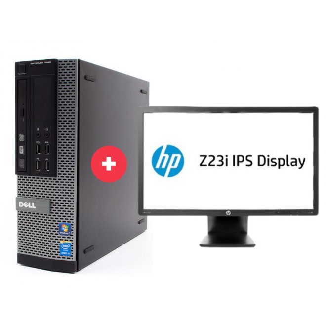 Dell Optiplex 7020 SFF + 23" HP Z23i IPS | Intel  i7-4770K | 16GB RAM | 480GB SSD | DVD-RW | HD 4600 | Win 10 Pro | 2 év garancia!