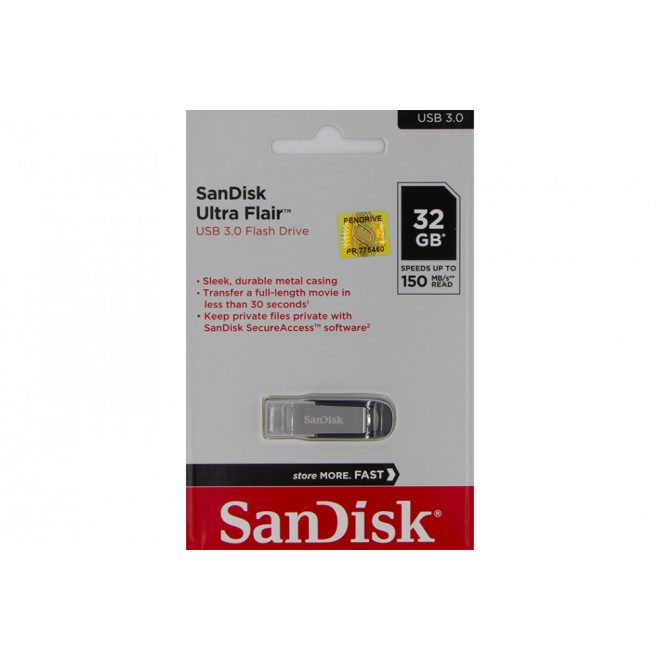 SanDisk 32GB USB 3.0 Ultra Flair pendrive (139788)