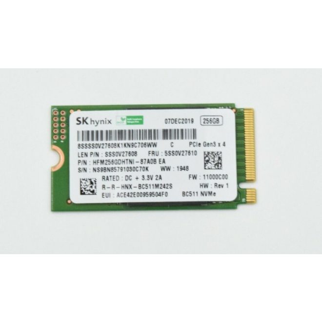 SK hynix 256GB PCI-E NVMe M.2 SSD meghajtó, (2242) (HFM256GDHTNI-87A0B EA)