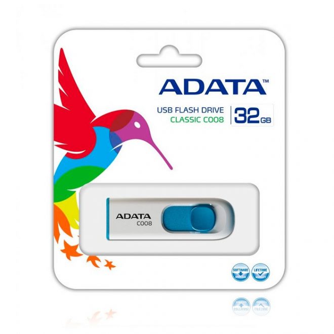 Adata 32GB fehér-kék USB pendrive (AC008-32G-RWE)