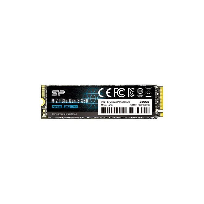 256GB Silicon Power A60 NVMe M.2 PCIe Gen 3x4 SSD kártya (2280) (SP256GBP34A60M28)