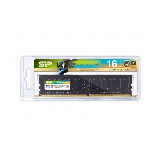 Silicon Power 16GB DDR4 2400MHz Desktop PC LONG DIMM memória modul, (SP016GBLFU240X02)