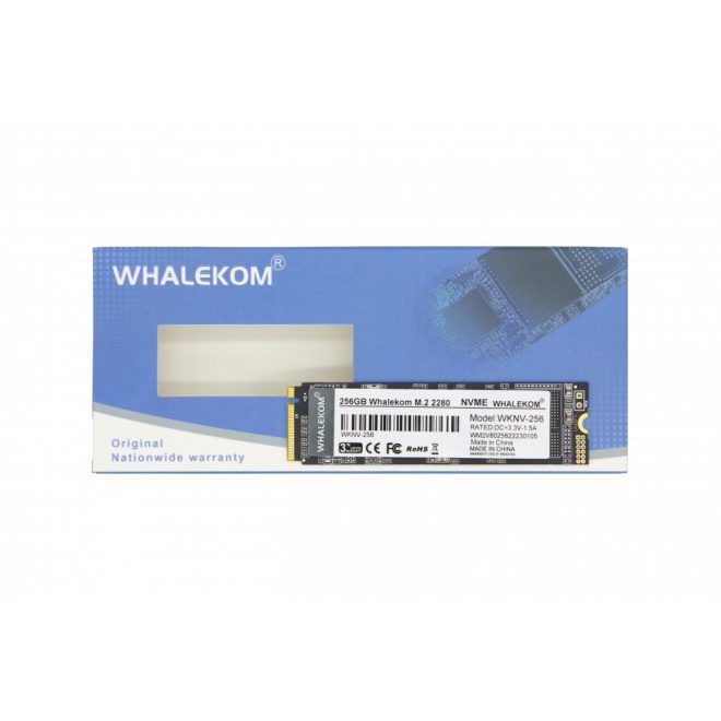 Whalekom 256GB NVMe M.2 PCIe Gen 3x4 SSD kártya (2280)