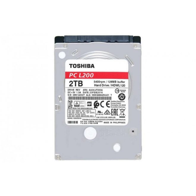 Toshiba PC L200 2TB 5400 RPM 2,5' laptop winchester, HDD (128mb cache, 9,5mm)