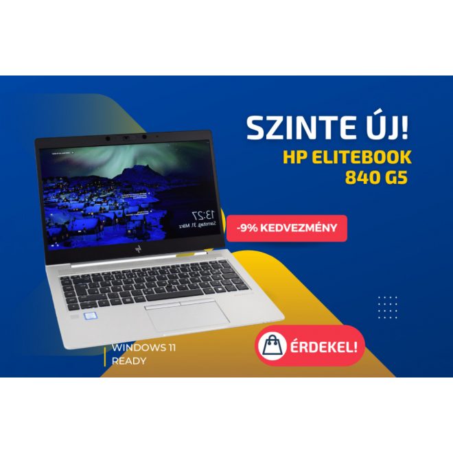 HP EliteBook 840 G5 | Intel Core i5-8250U | 8GB RAM | 1TB SSD | 14 colos Full HD kijelző | MAGYAR BILLENTYŰZET | Windows 10 PRO + 2 év garancia!