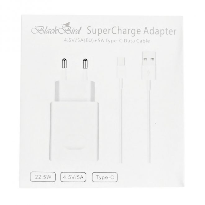 Blackbird 4.5V 5A 22.5W Type-C (USB-C) univerzális fali adapter kábellel